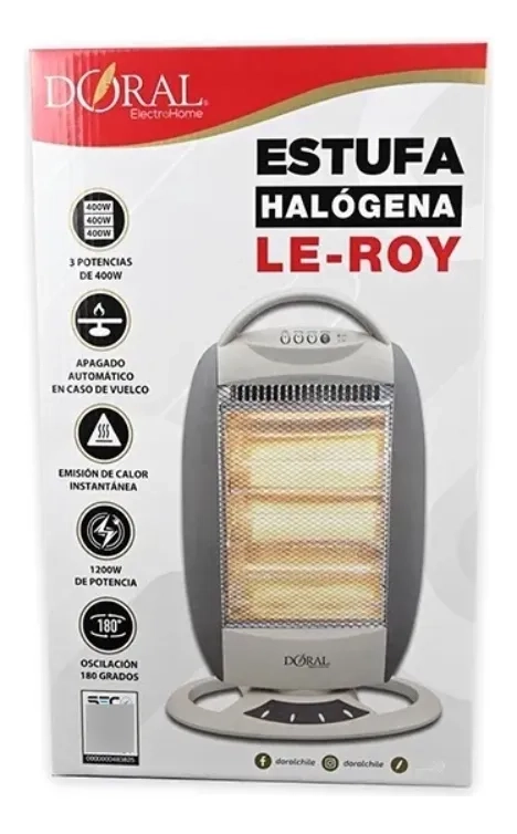 DORAL ESTUFA HALOGENA LE ROY 1200W 3 NIVELES DE POTENCIA