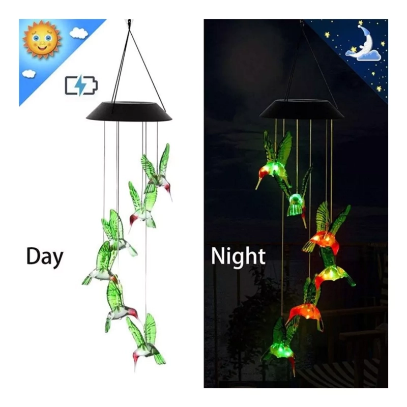 COLGANTE SOLAR OKEIPO COLIBRÍ LUZ LED MULTICOLOR - 2