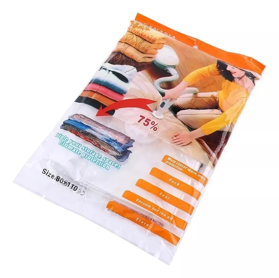 PACK 2 BOLSAS GRANDE SELLADO AL VACÍO 80X110CM HOGAR ROPA - 1