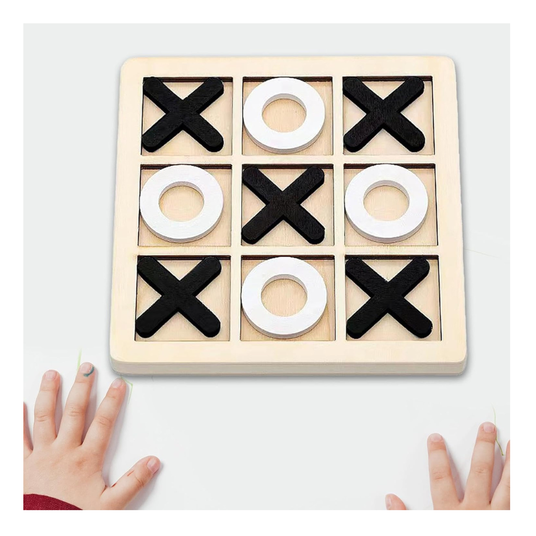 JUEGO DE MESA GATO TIC TAC TOE DE MADERA - 1