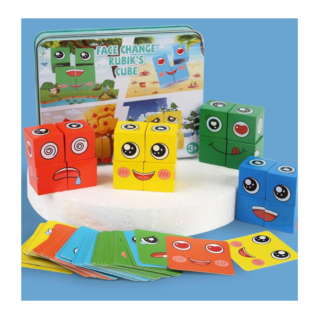 JUEGO DE MESA OKEIPO MULTICOLOR EMOCIONES CUBOS MADERA - 1