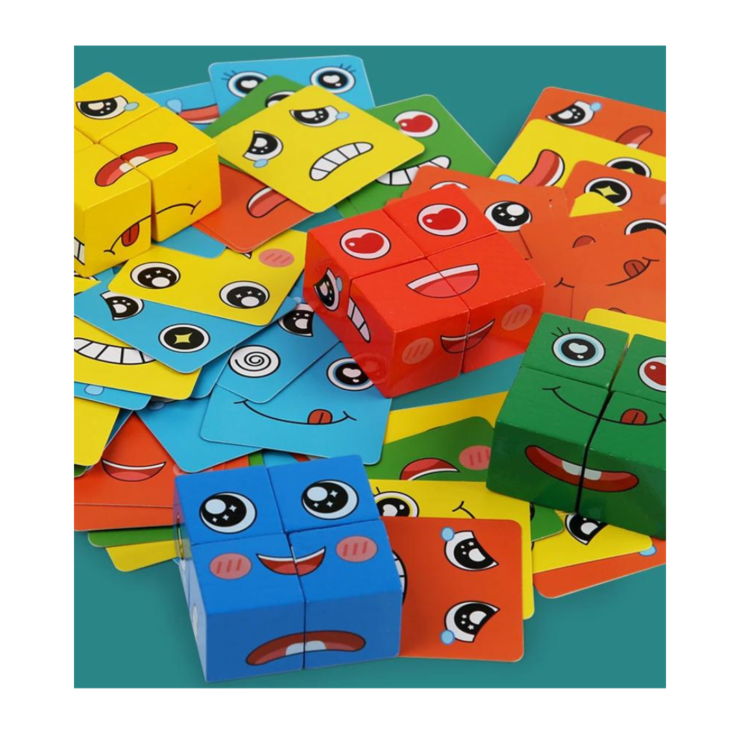 JUEGO DE MESA OKEIPO MULTICOLOR EMOCIONES CUBOS MADERA - 2