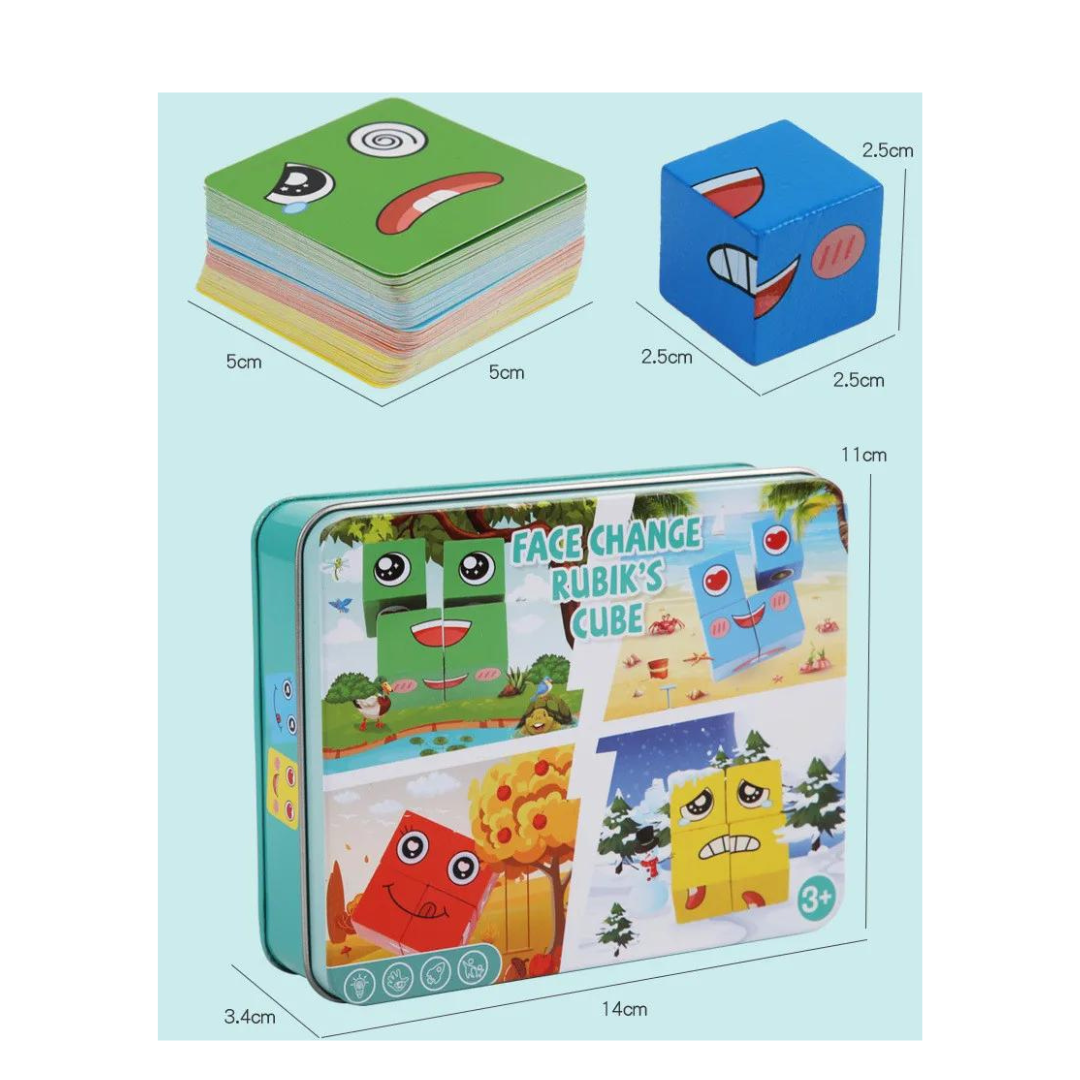 JUEGO DE MESA OKEIPO MULTICOLOR EMOCIONES CUBOS MADERA - 3