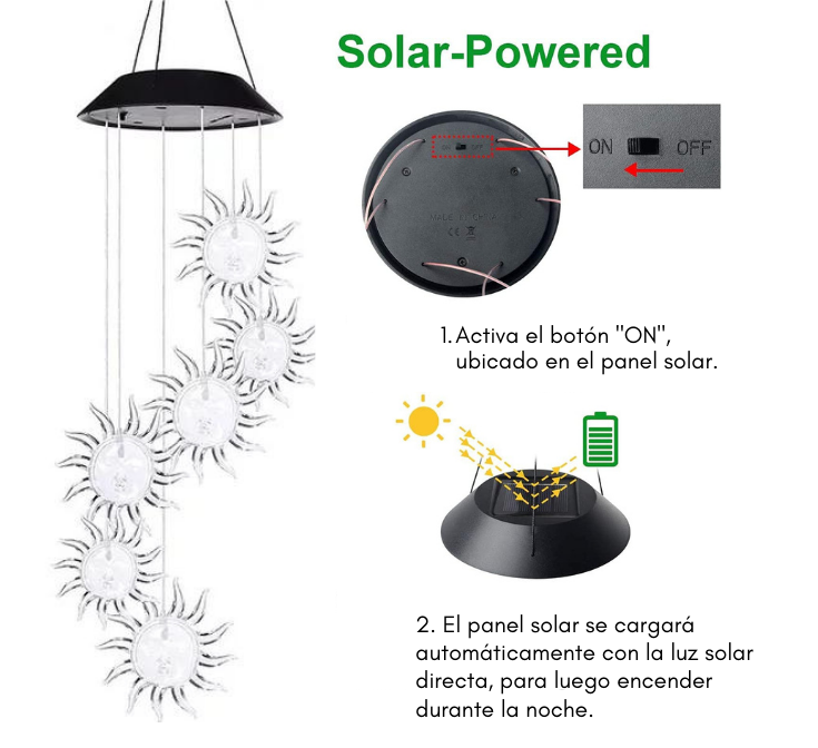 COLGANTE SOLAR DISEÑO SOL LUZ MULTICOLOR - 2