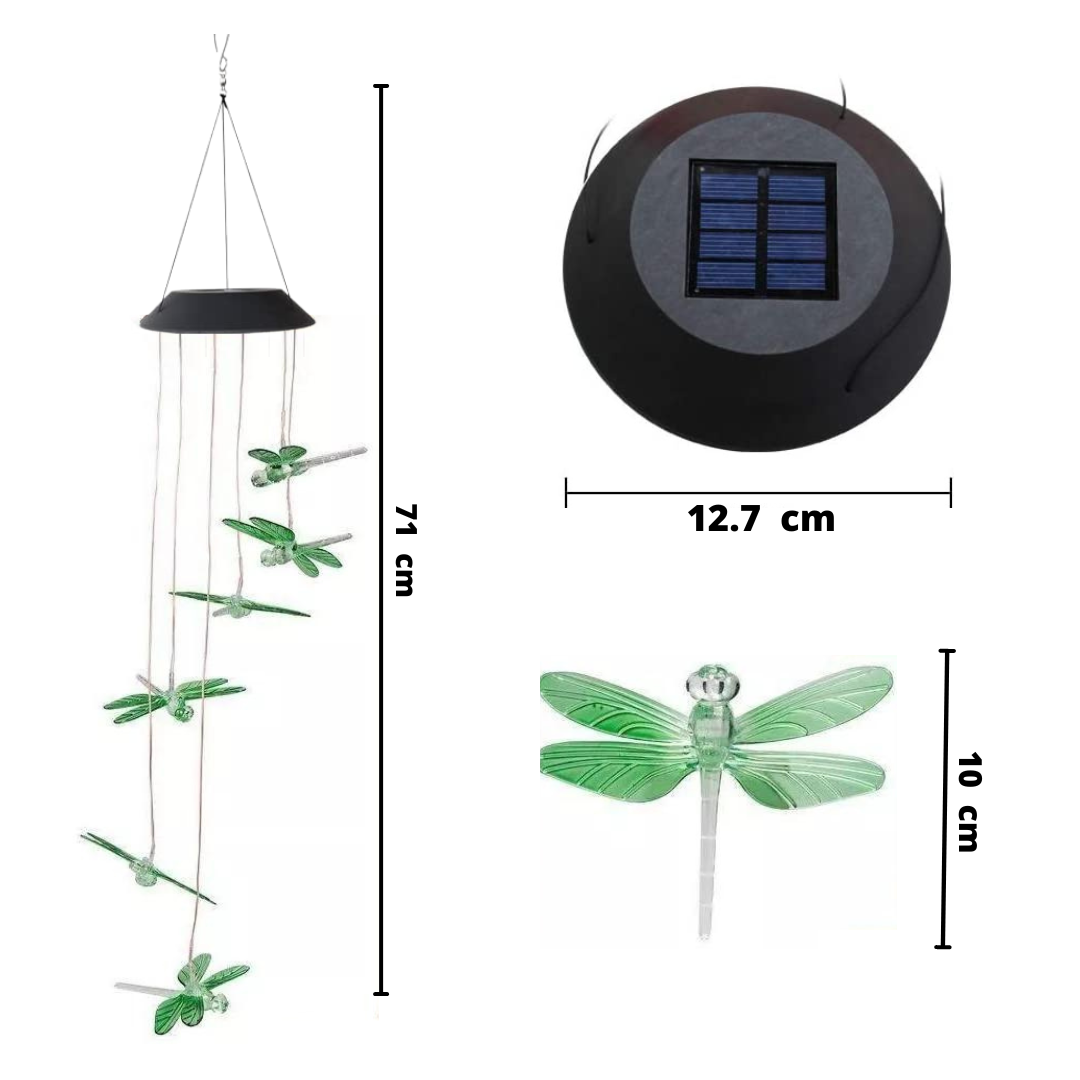 COLGANTE SOLAR LIBELULAS LUZ LED MULTICOLOR - 3