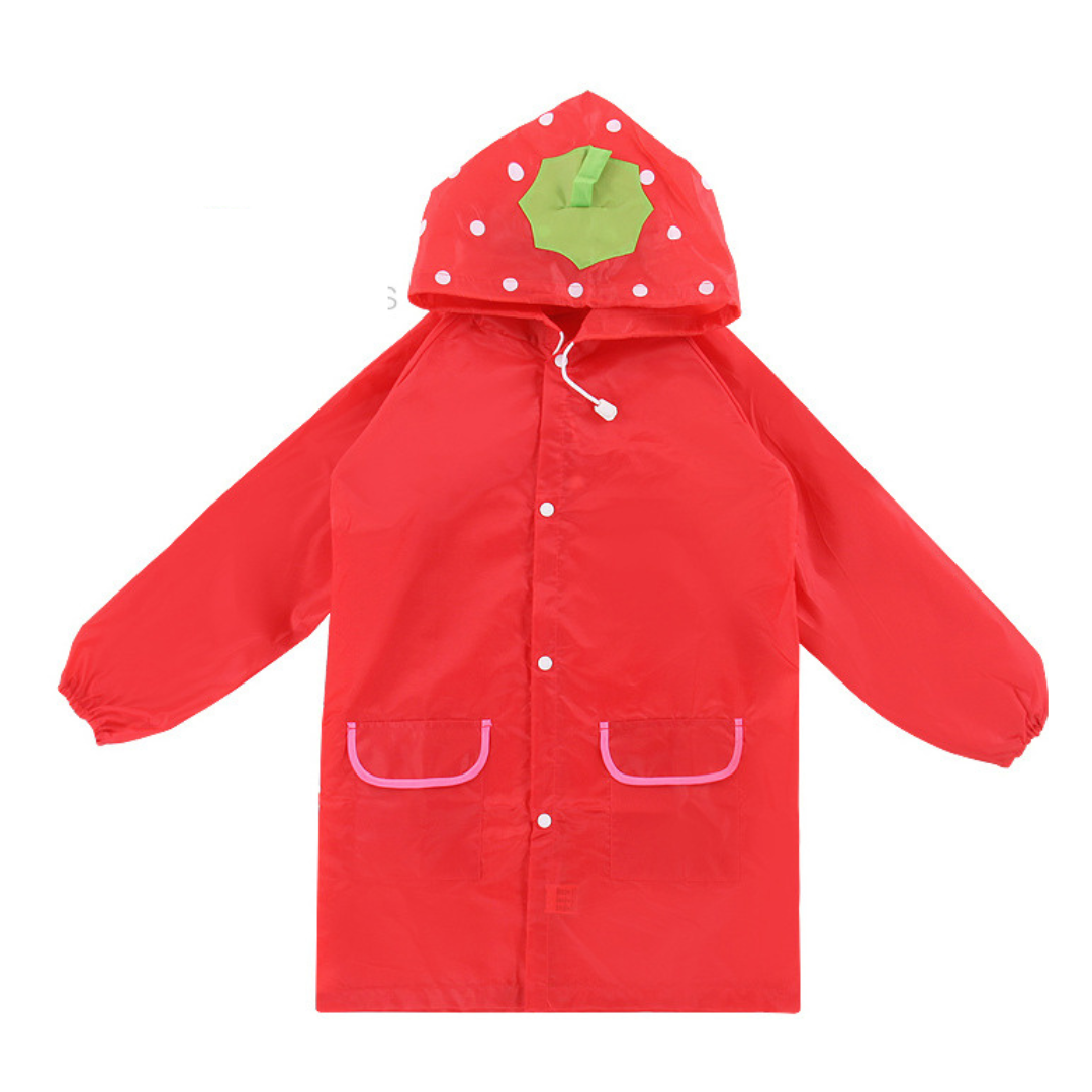 PONCHO MANGA LARGA UNISEX OKEIPO ROJO INFANTIL CHUBASQUERO IMPERMEABLE - 1