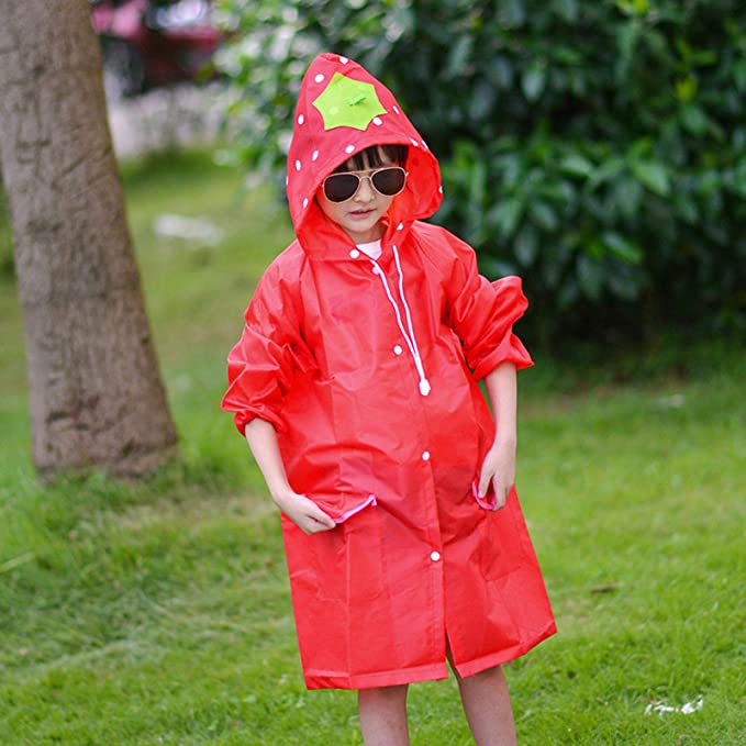PONCHO MANGA LARGA UNISEX OKEIPO ROJO INFANTIL CHUBASQUERO IMPERMEABLE - 4