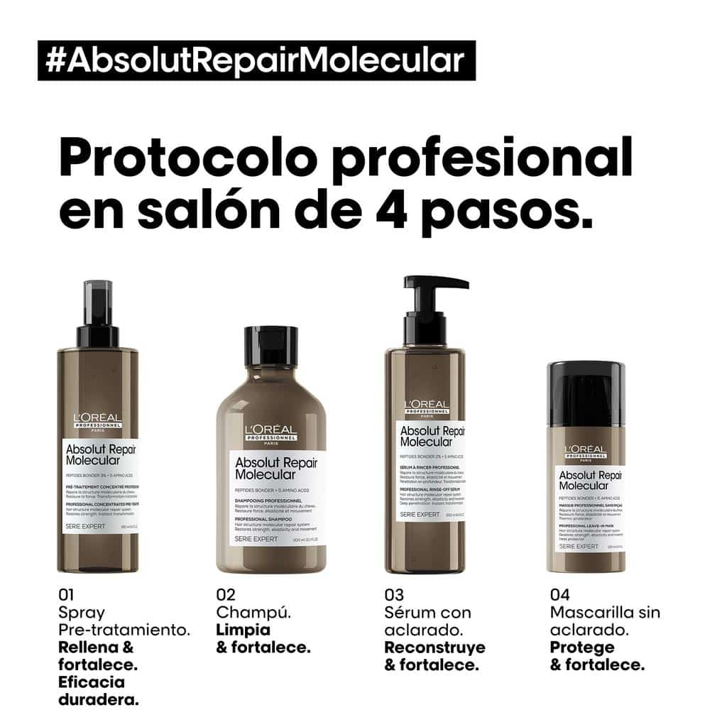 LOREAL ABSOLU REPAIR MOLECULAR MÁSCARA SIN ENJUAGE 100 ML - 3