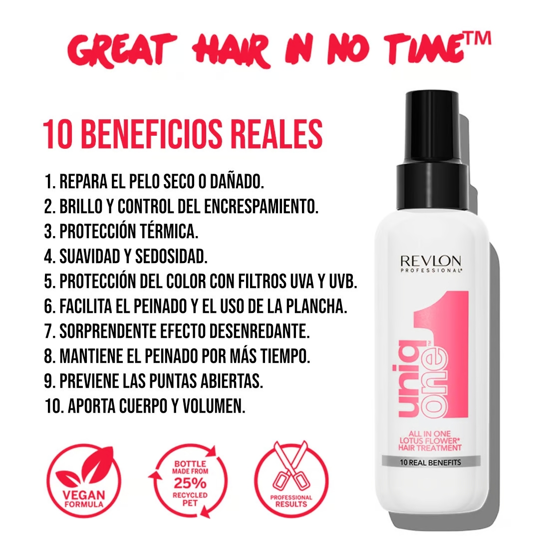 SPRAY CAPILAR REVLON 300 ML UNIQ ONE FLOR DE LOTO TRATAMIENTO ALL IN ONE - 3