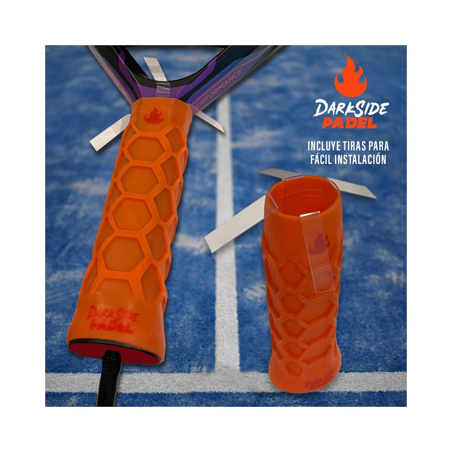 GRIP SILICONA VISCOELÁSTICA PALA PADEL DARKSIDE INCLUYE TIRAS INSTALACIÓN - 2