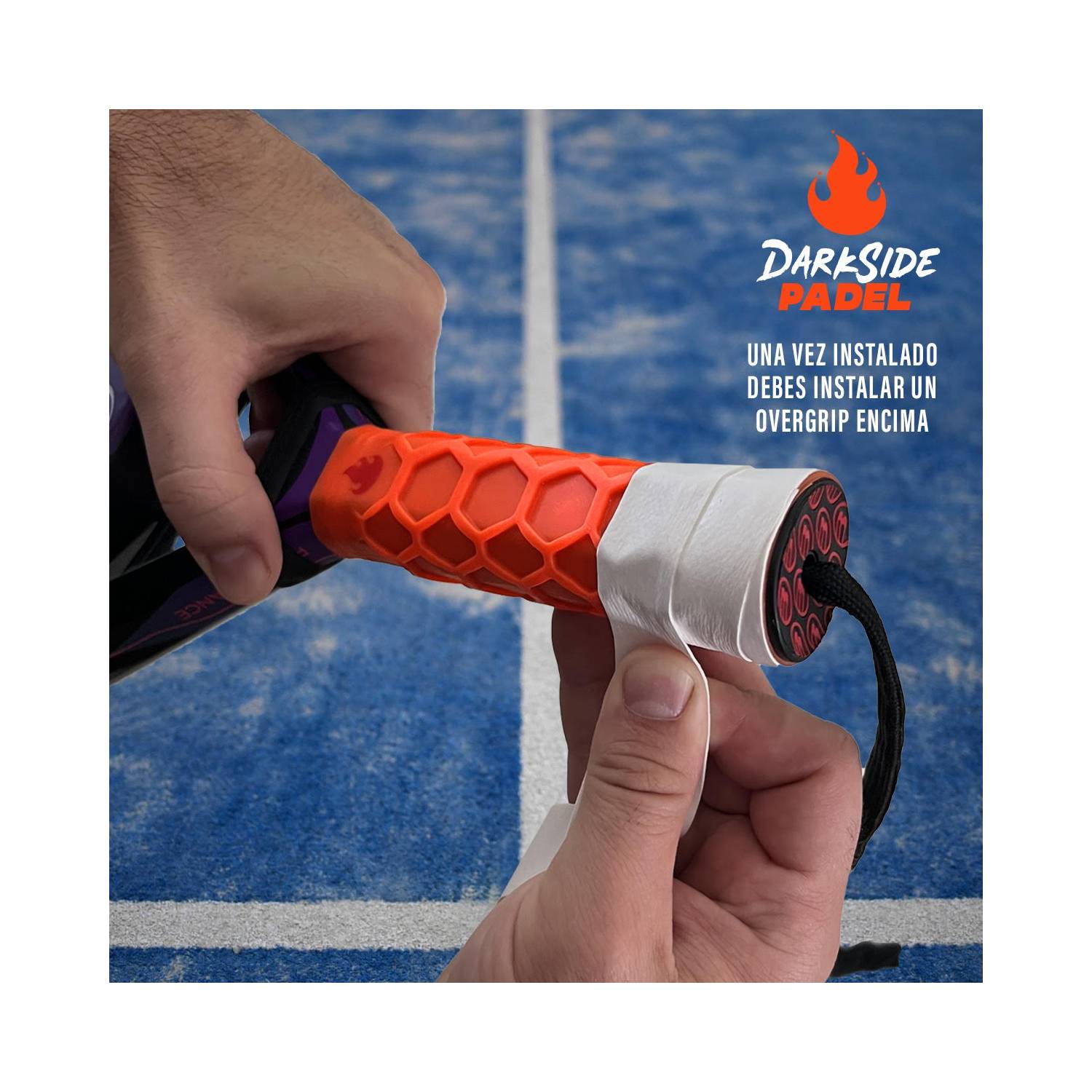 GRIP SILICONA VISCOELÁSTICA PALA PADEL DARKSIDE INCLUYE TIRAS INSTALACIÓN - 4