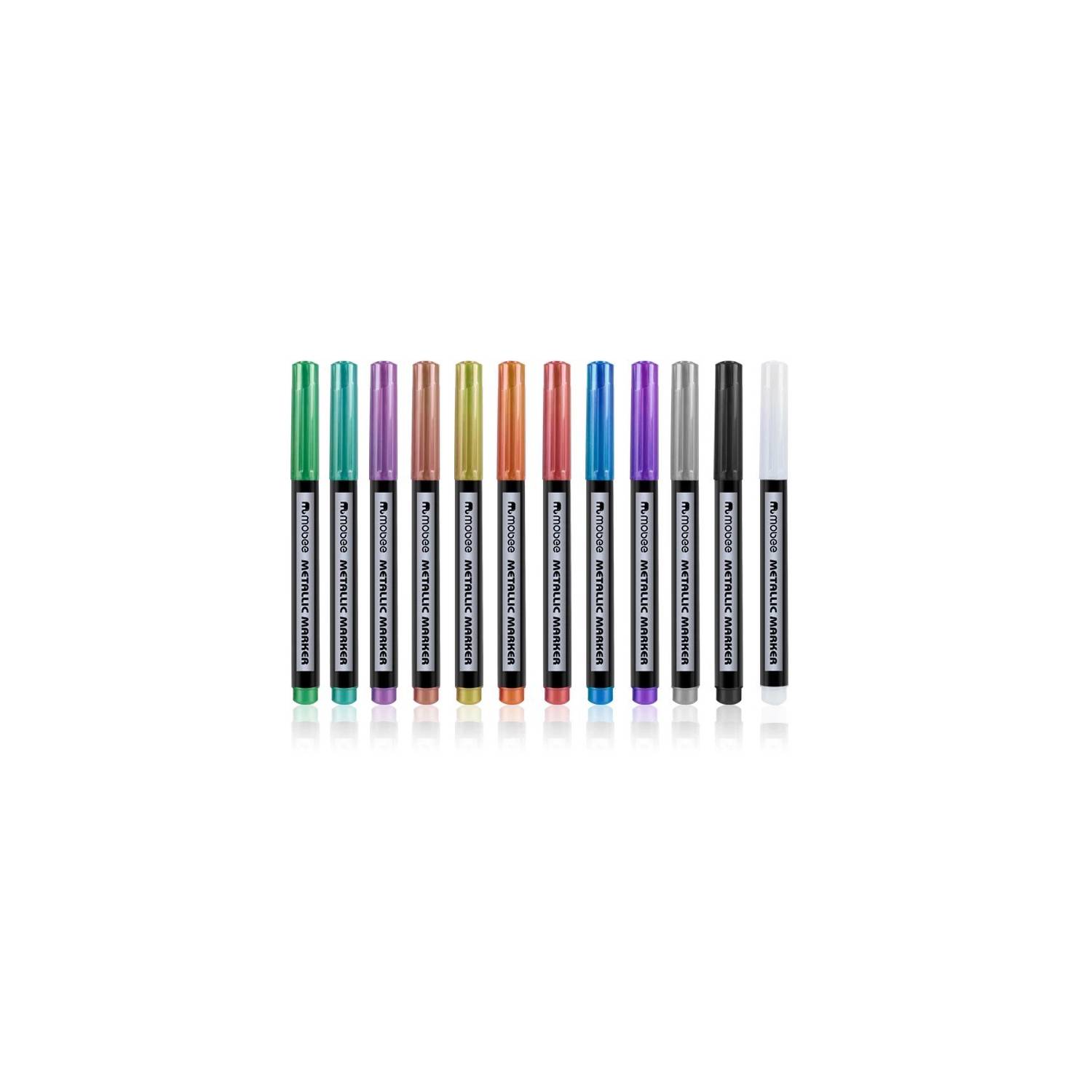 SET X12 LÁPICES METÁLICOS COLORES PERMANENTE MOBEE - 2