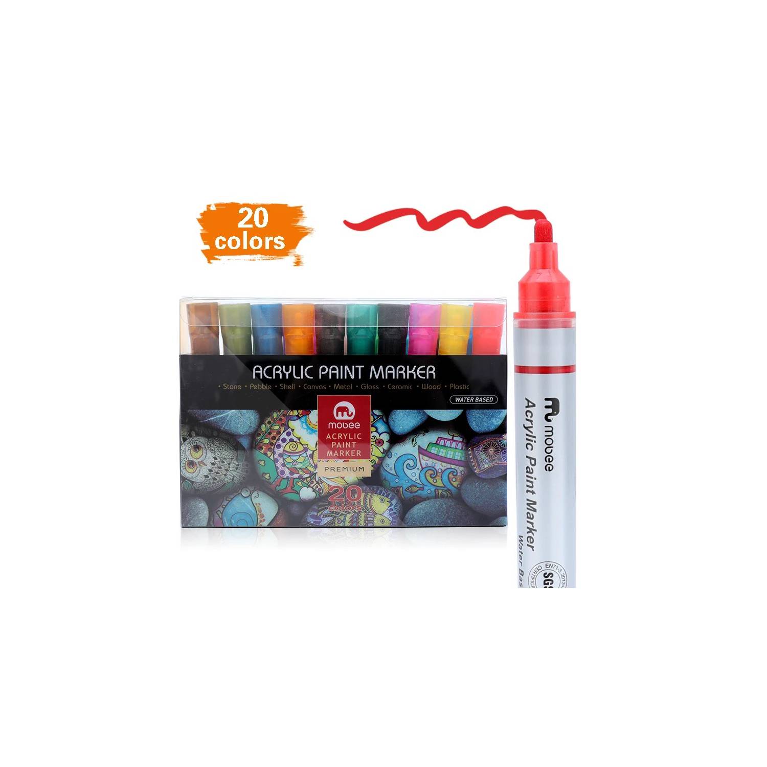 MARCADORES ACRÍLICOS LÁPICES 20 COLORES TIPO POSCA GRUESO - 1