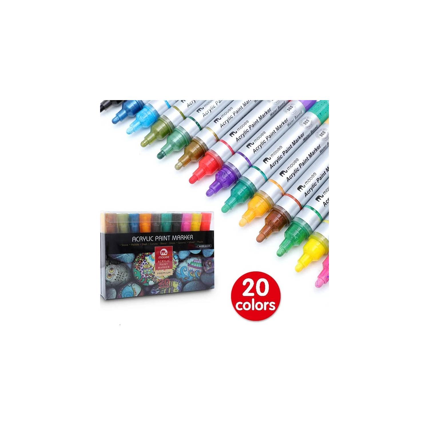 MARCADORES ACRÍLICOS LÁPICES 20 COLORES TIPO POSCA GRUESO - 3