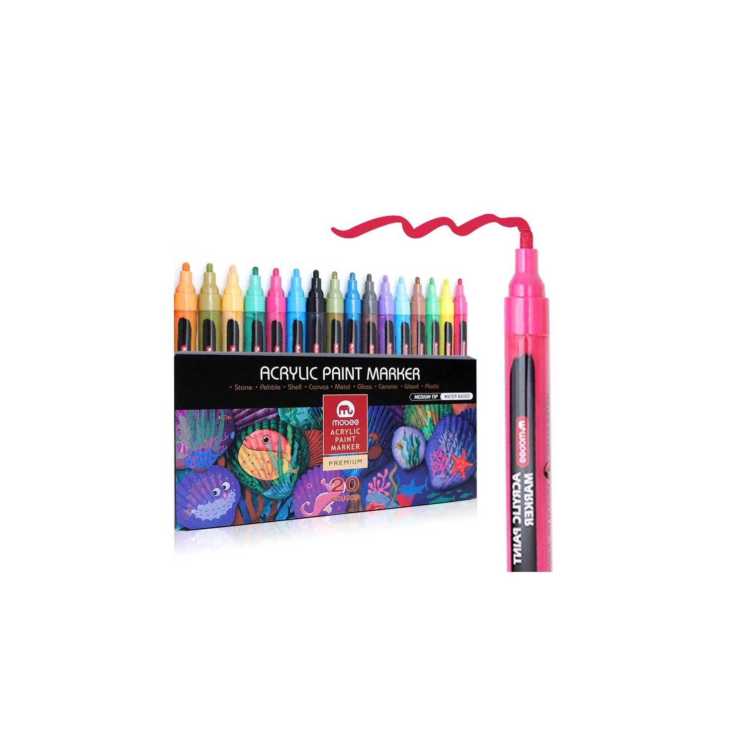 MARCADORES ACRÍLICOS LÁPICES 20 COLORES TIPO POSCA - 1