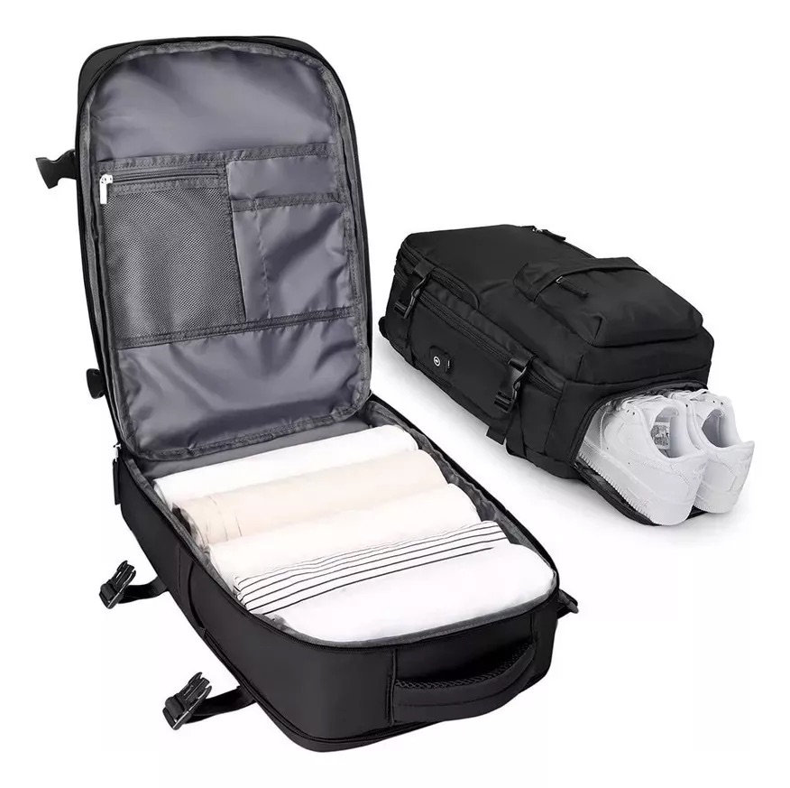 MOCHILA VIAJE CABINA AVIÓN IMPERMEABLE VIRAL ZAPATOS USB - 3