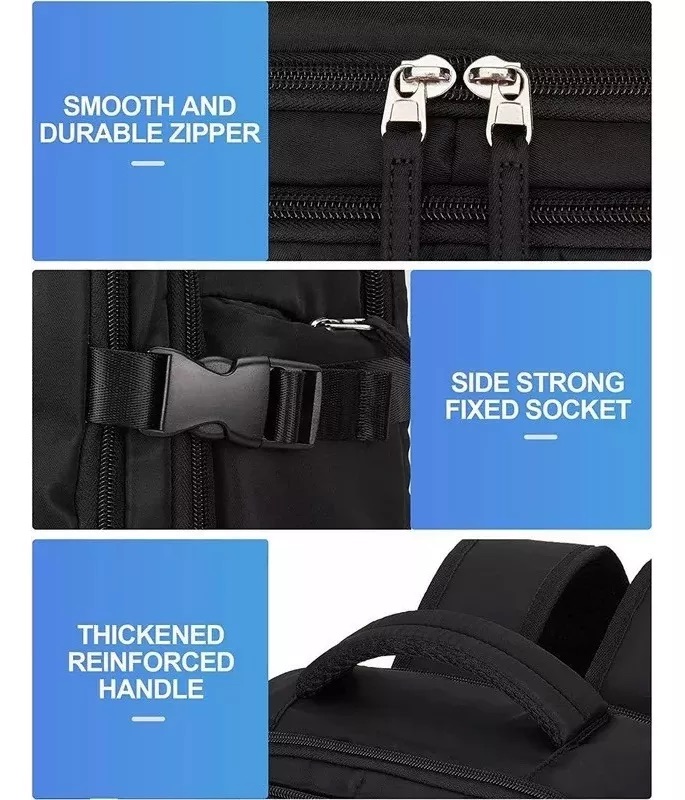 MOCHILA VIAJE CABINA AVIÓN IMPERMEABLE VIRAL ZAPATOS USB - 4