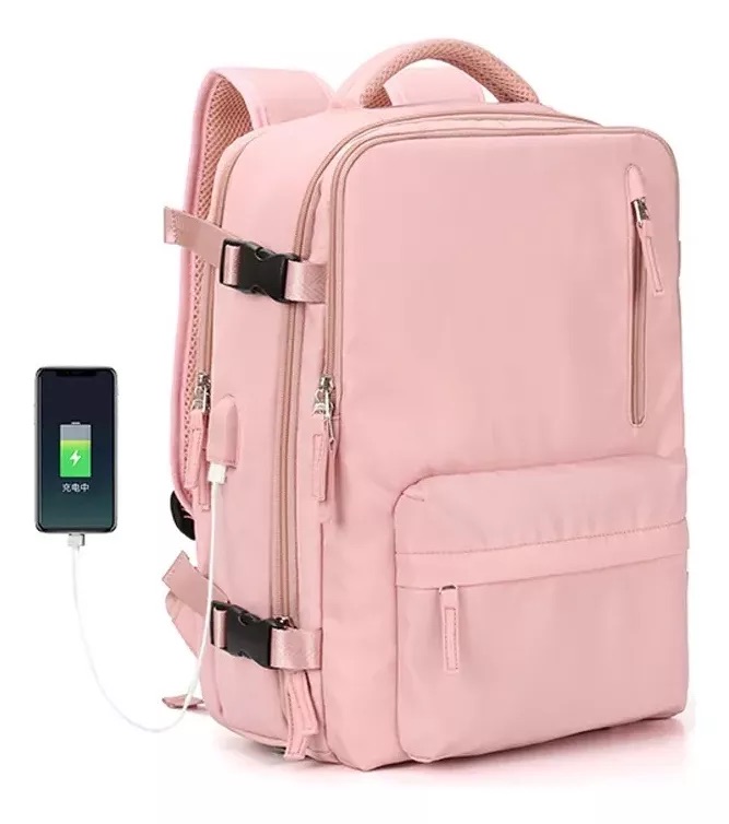 MOCHILA VIAJE CABINA AVIÓN IMPERMEABLE VIRAL ZAPATOS USB - 6