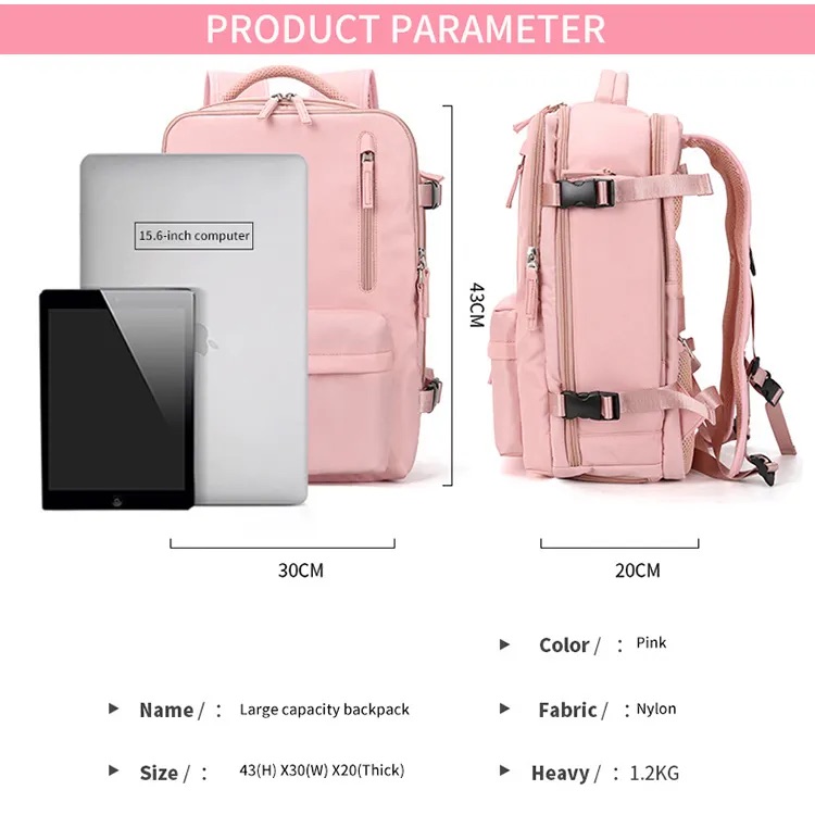 MOCHILA VIAJE CABINA AVIÓN IMPERMEABLE VIRAL ZAPATOS USB - 6