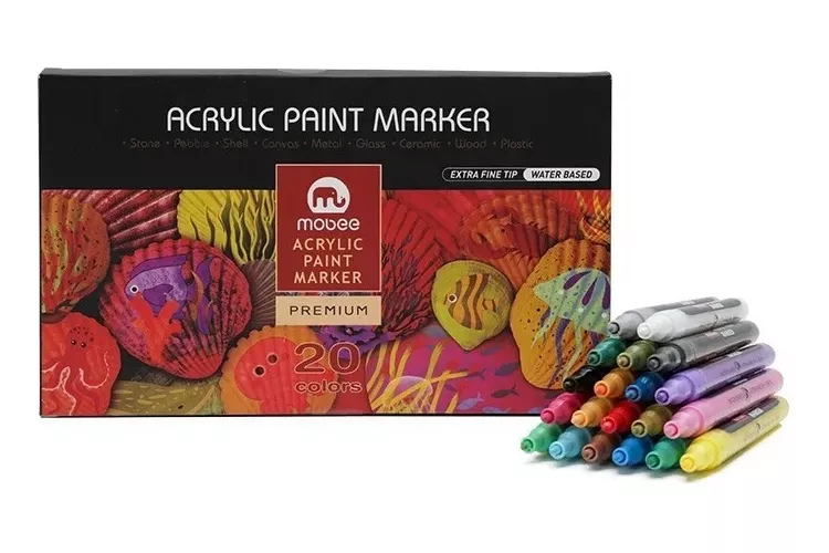 MARCADORES ACRÍLICOS LÁPICES 20 COLOR PUNTA FINA TIPO POSCA - 1