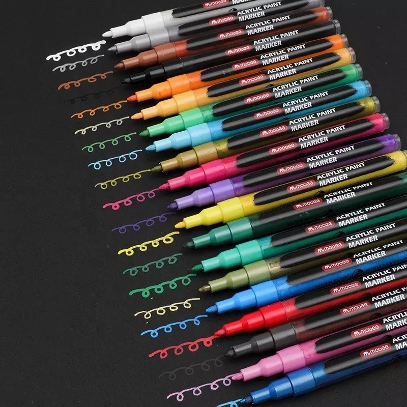 MARCADORES ACRÍLICOS LÁPICES 20 COLOR PUNTA FINA TIPO POSCA - 3