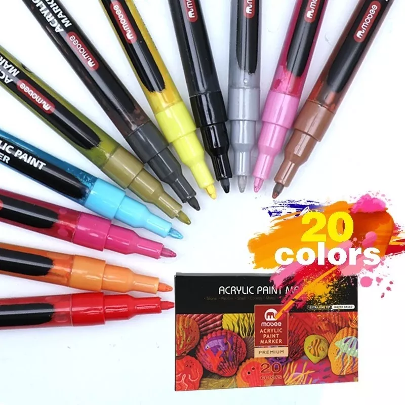 MARCADORES ACRÍLICOS LÁPICES 20 COLOR PUNTA FINA TIPO POSCA - 5