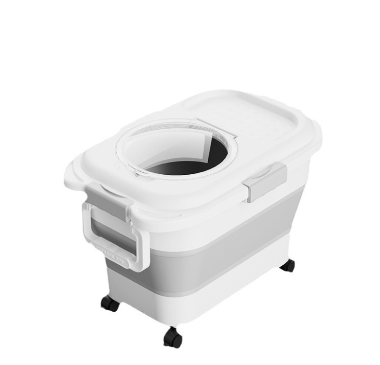 CONTENEDOR ALIMENTO MASCOTAS PLEGABLE 8KG PERROS GATOS - 1