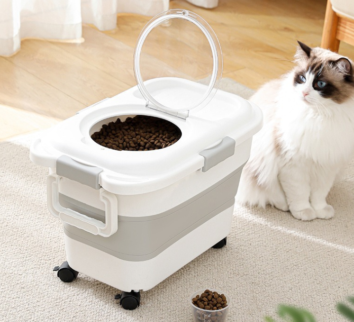 CONTENEDOR ALIMENTO MASCOTAS PLEGABLE 8KG PERROS GATOS - 3