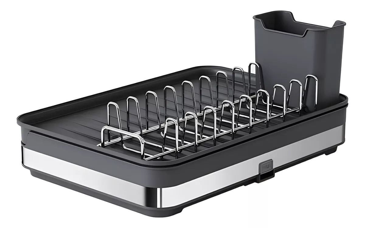 SECA PLATOS ESCURRIDOR COCINA ACERO INOXIDABLE PLEGABLE LOZA - 4