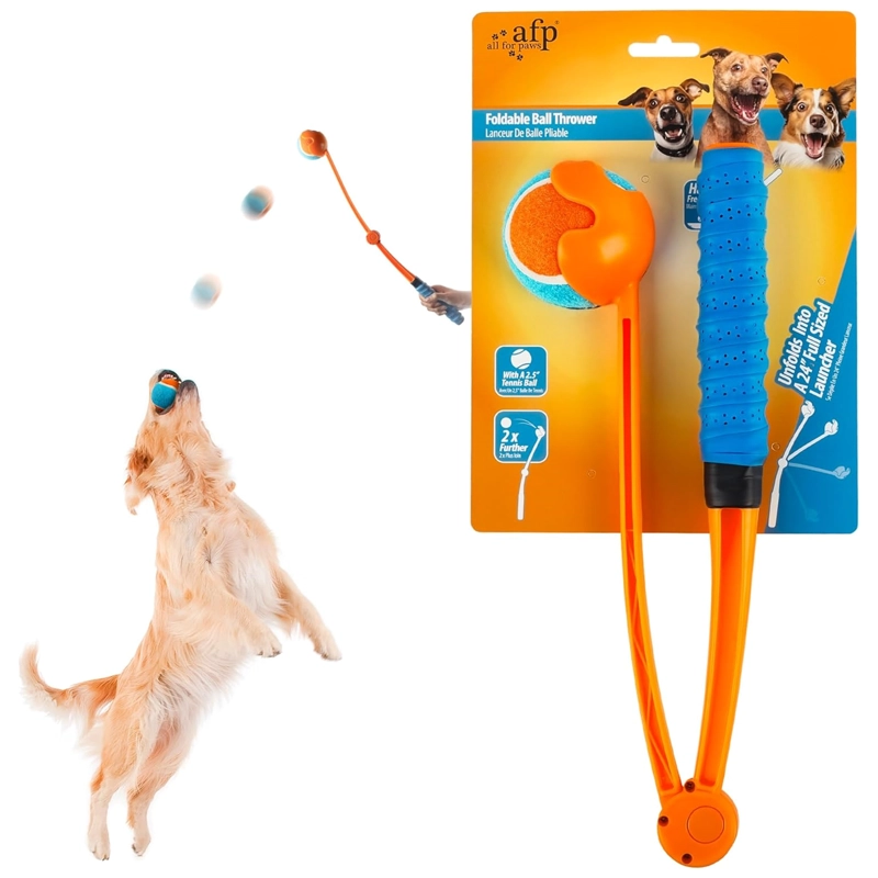 LANZADOR PLEGABLE PELOTAS JUGUETES PERROS ALL FOR PAWS - 6