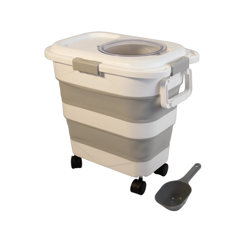 CONTENEDOR ALIMENTO MASCOTAS PLEGABLE 12KG PERROS GATOS - 1