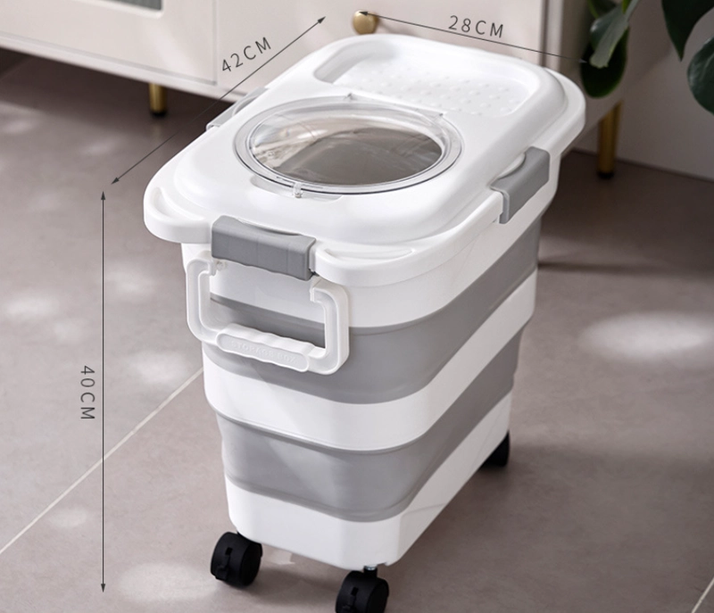 CONTENEDOR ALIMENTO MASCOTAS PLEGABLE 12KG PERROS GATOS - 4