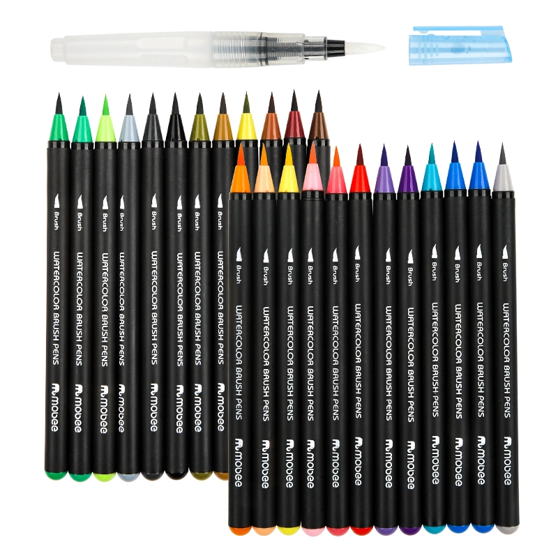 MARCADORES ACUARELA PUNTA PINCEL MOBEE 24 COLORES - 2