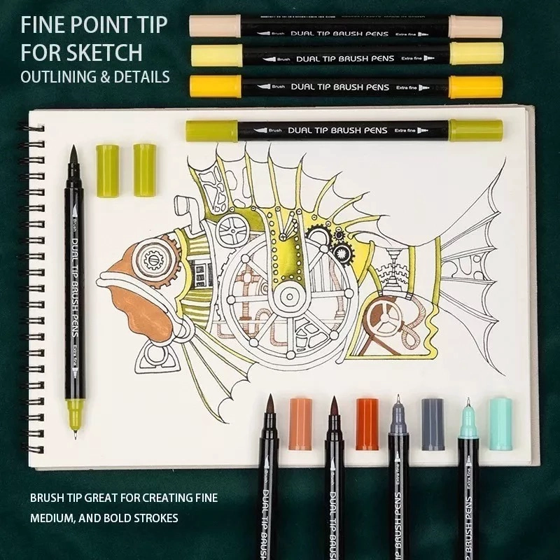 MARCADOR DOBLE PUNTA DUAL LETTERING 60 LAPICES BRUSH COLOR - 4