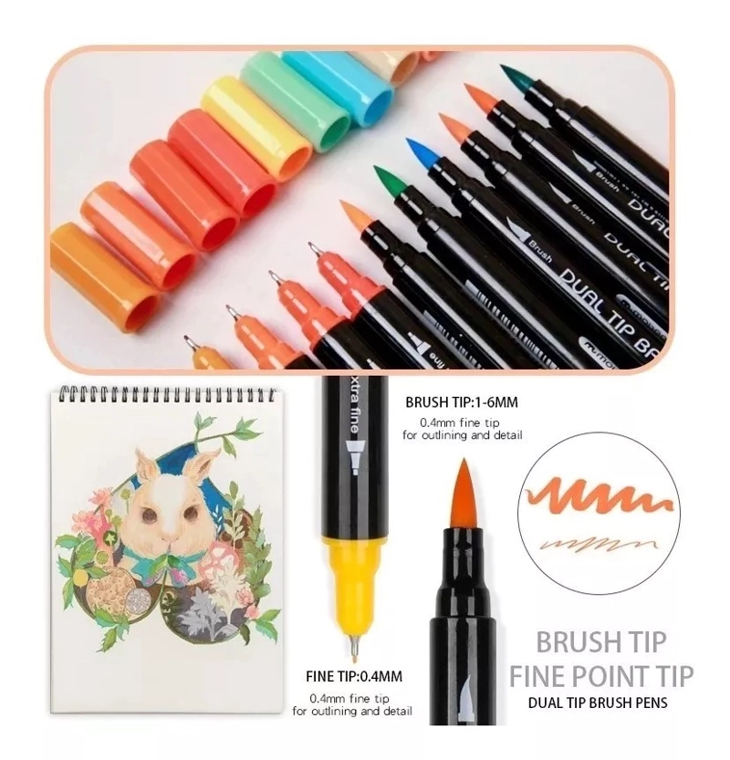 MARCADOR DOBLE PUNTA DUAL LETTERING 60 LAPICES BRUSH COLOR - 5