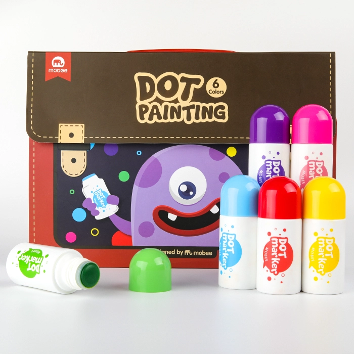 MARCADORES DE PUNTO MOBEE 6 COLORES PINTURA LAVABLE - 1