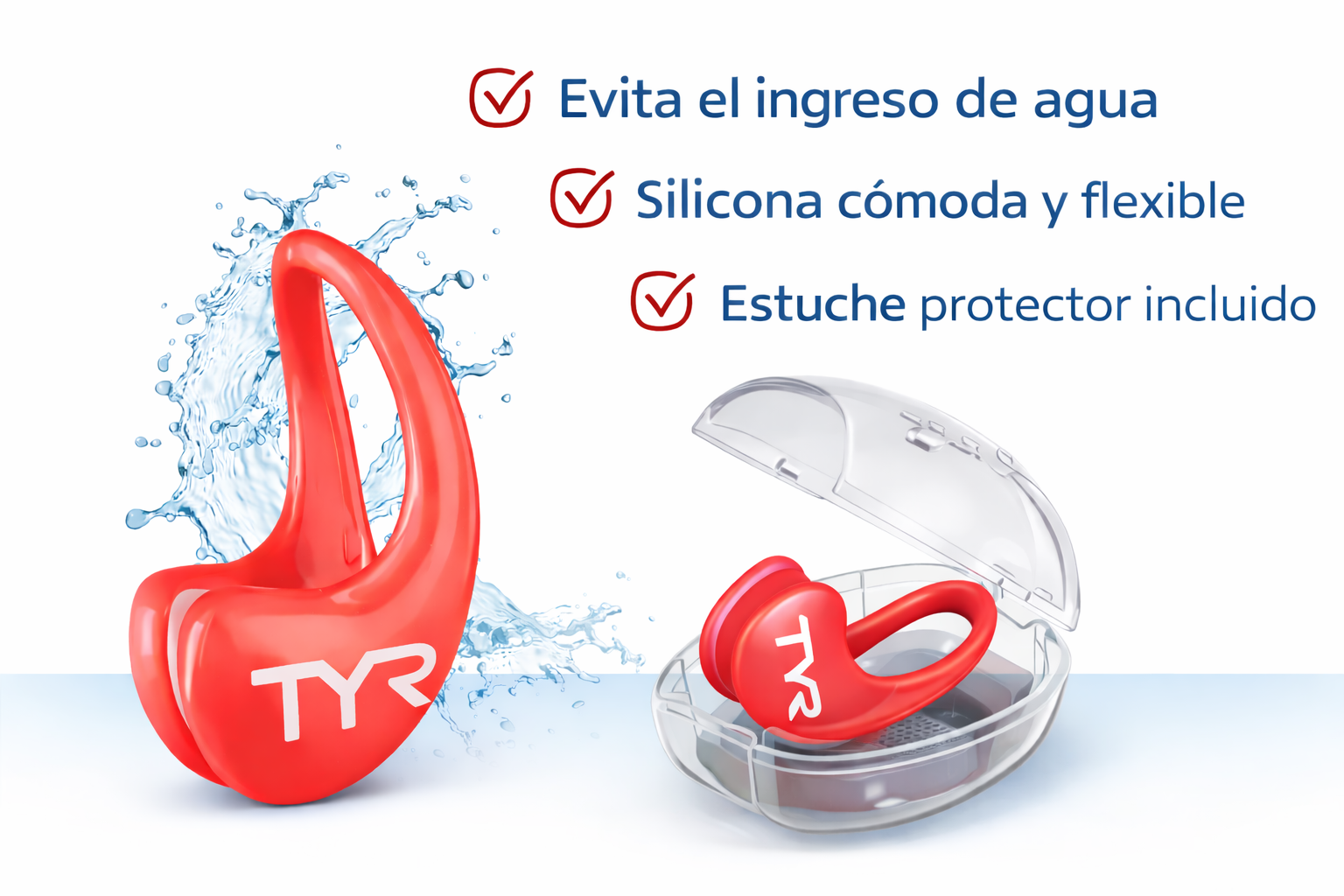 NARICERA TYR PARA NATACION DE SILICONA CON ESTUCHE PROTECTOR - 2