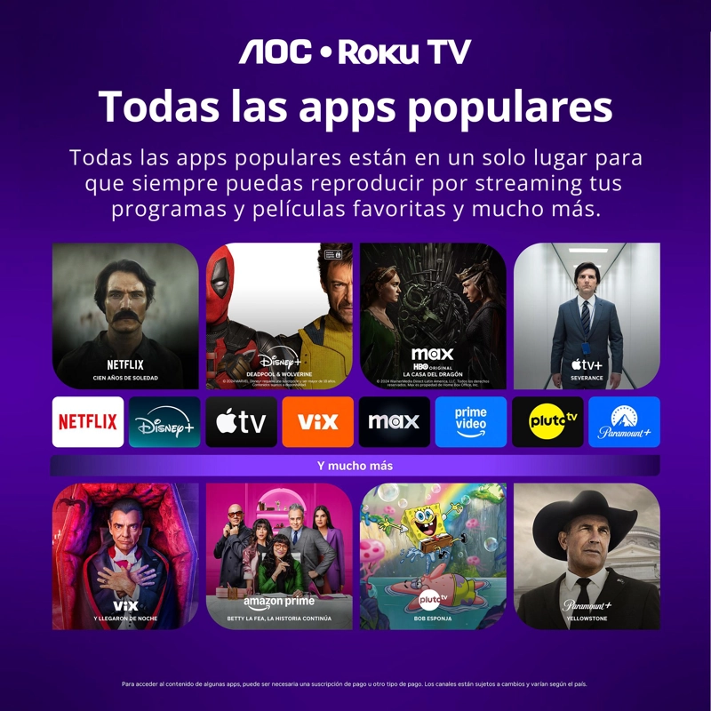 SMART TV AOC 50' QLED 4K UHD ROKU TV 50Q7067 - 4