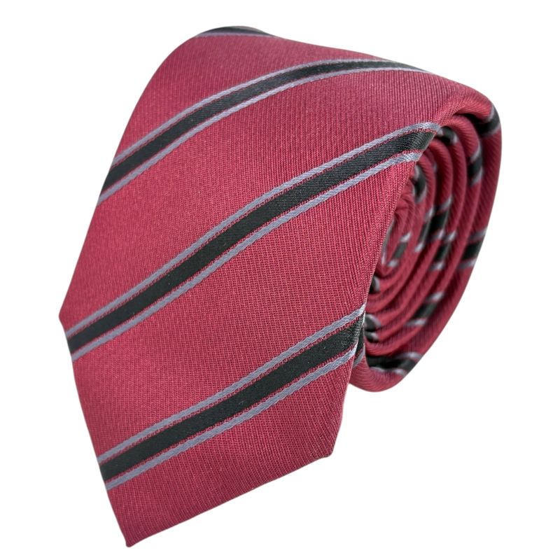 CORBATA MICROFIBRA CACHAREL  RAYAS COLOR ROJO - 1