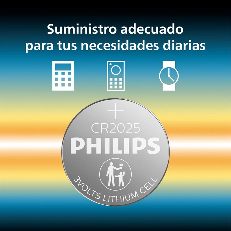 PILA DE LITIO CR2025 X5 PHILIPS - 3