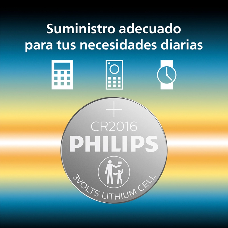 PILA DE LITIO CR2016 X5 PHILIPS - 2