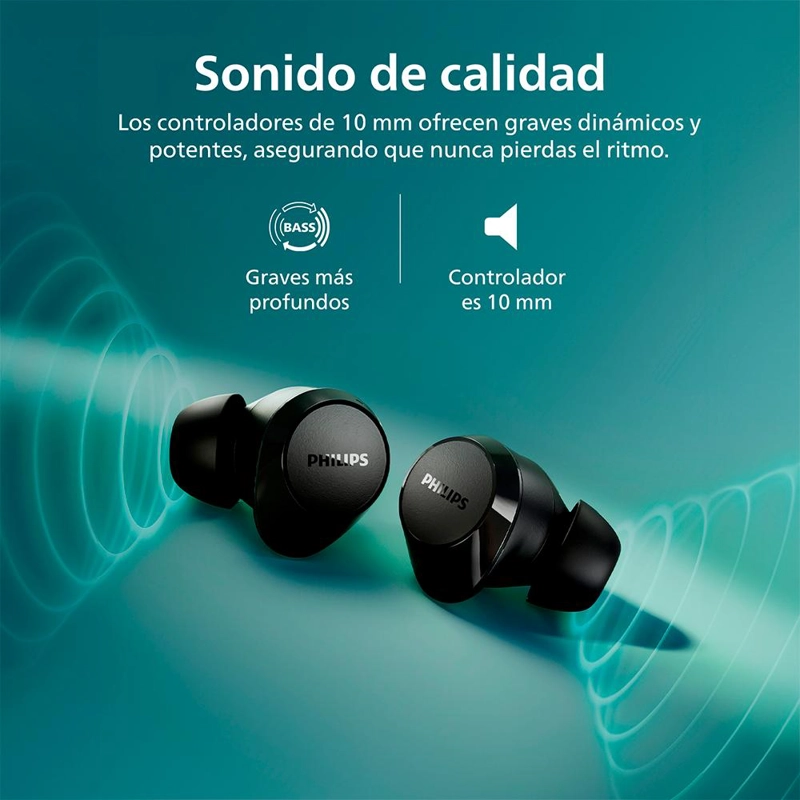 AUDIFONOS BLUETOOTH PHILIPS TAT1209 TWS NEGRO - 3