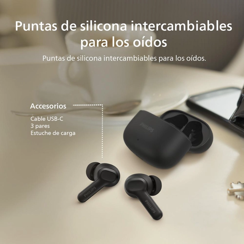 AUDIFONOS BLUETOOTH PHILIPS TAT1109 TWS NEGRO - 7