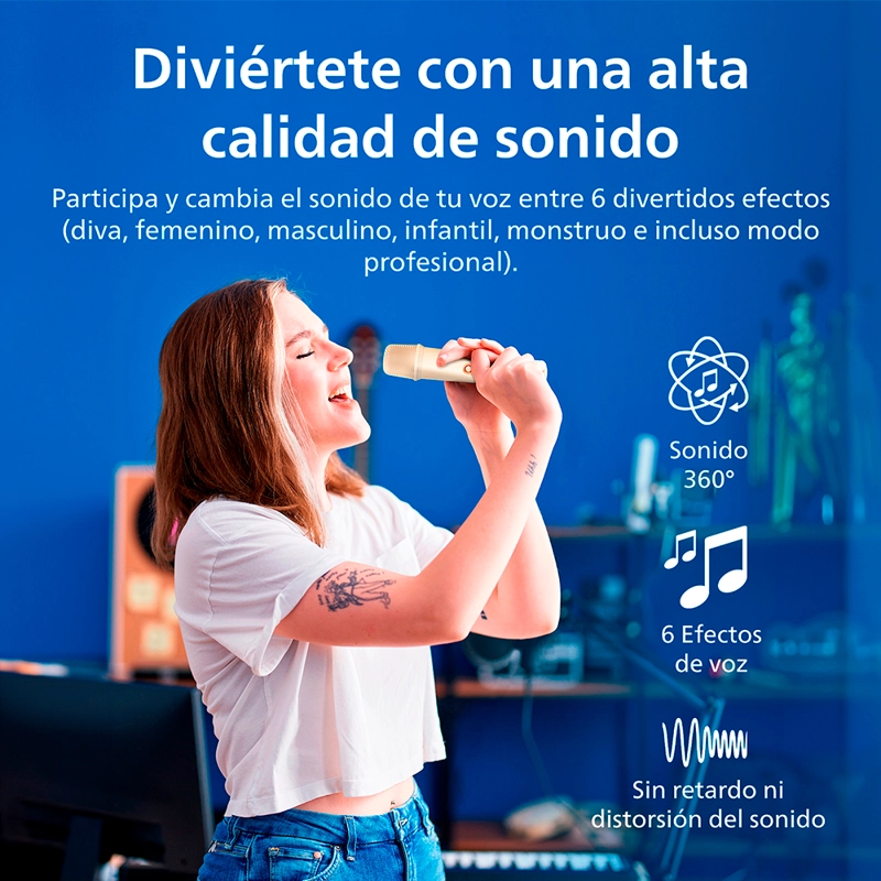 PARLANTE KARAOKE BLUETOOTH PHILIPS CON MICROFONO TAS2509 BLANCO - 5