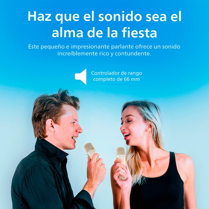 PARLANTE KARAOKE BLUETOOTH PHILIPS CON MICROFONO TAS2509 BLANCO - 7
