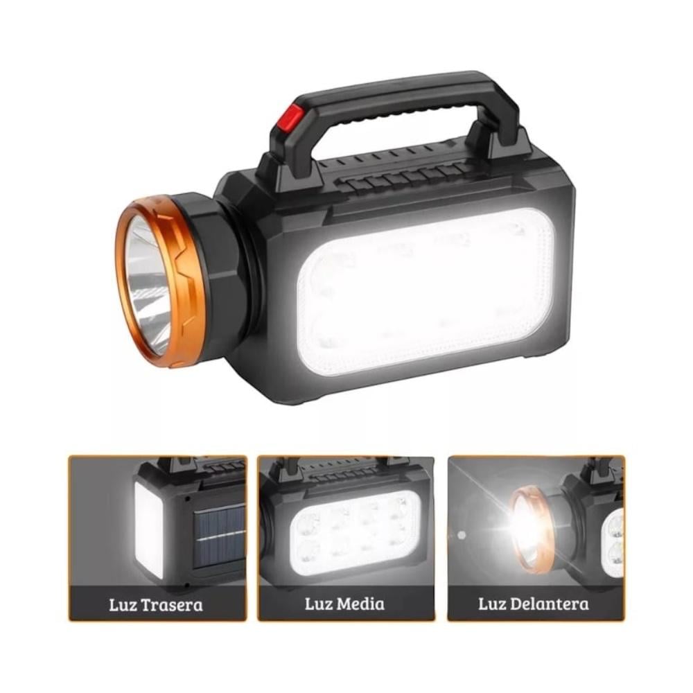 LINTERNA LÁMPARA LED SOLAR RECARGABLE USB IMPERMEABLE PORTATIL ALTA POTENCIA - 3