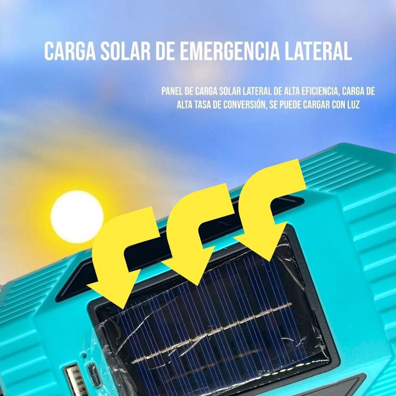 LINTERNA LÁMPARA LED SOLAR RECARGABLE USB IMPERMEABLE PORTATIL ALTA POTENCIA - 4