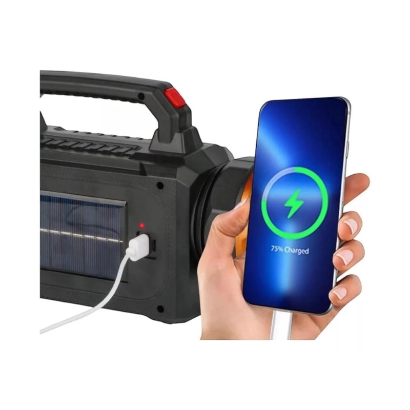 LINTERNA LÁMPARA LED SOLAR RECARGABLE USB IMPERMEABLE PORTATIL ALTA POTENCIA - 5