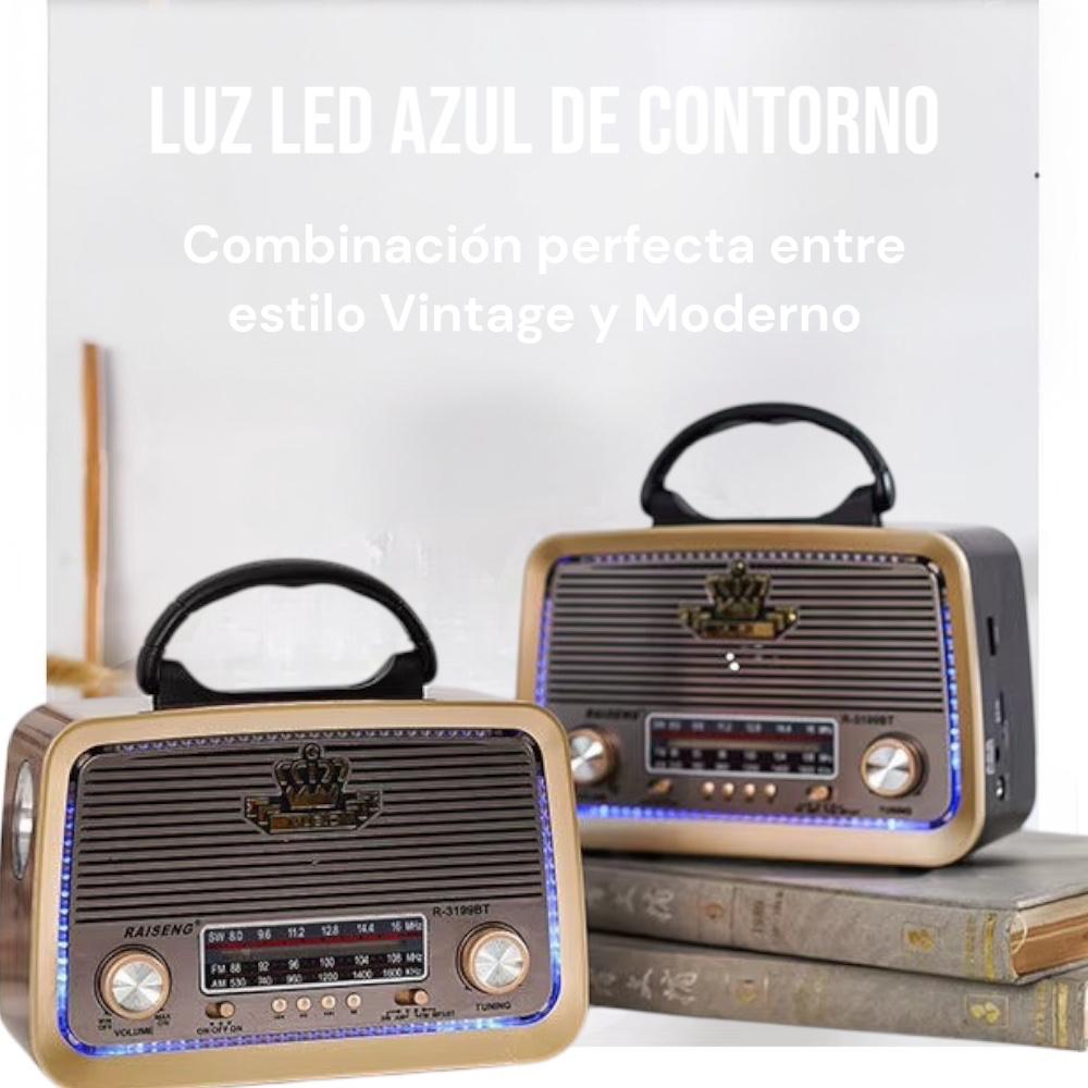 RADIO PORTÁTIL LINTERNA BLUETOOTH RECARGABLE Y A PILAS RETRO VINTAGE Café - 9