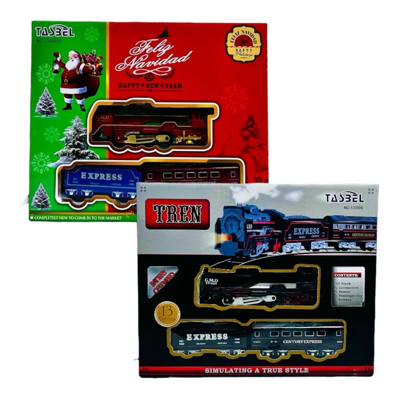 TREN ELE CTRICO NAVIDEÑO LUCES DECORATIVO 13 PCS - 4